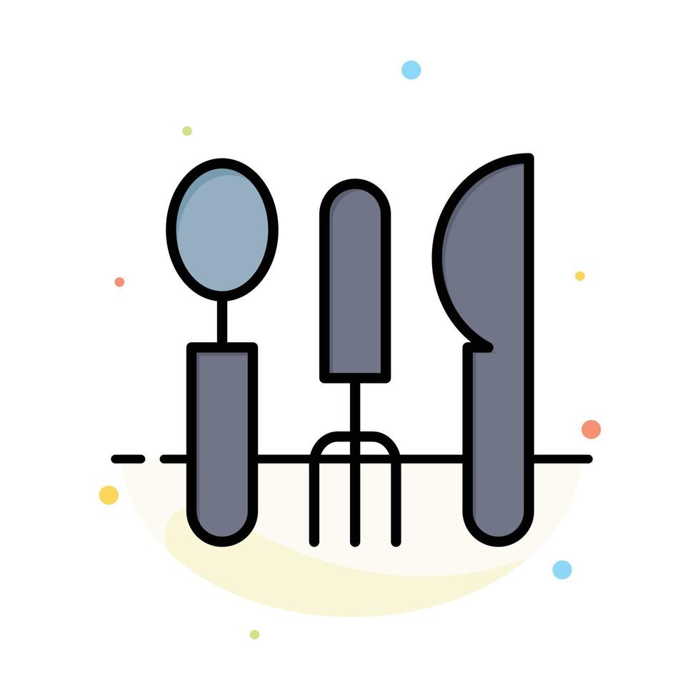 Cutlery Hotel Service Travel Abstract Flat Color Icon Template vector
