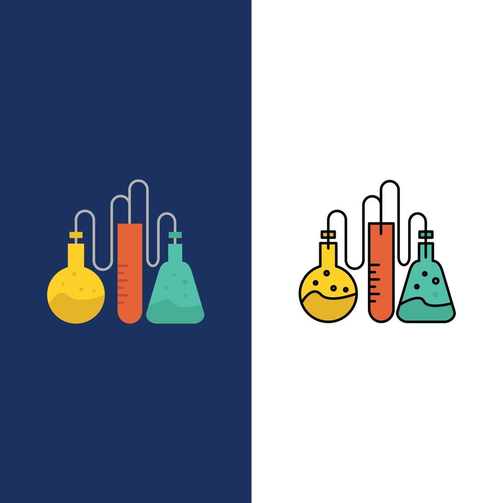 Chemical Dope Lab Science  Icons Flat and Line Filled Icon Set Vector Blue Background