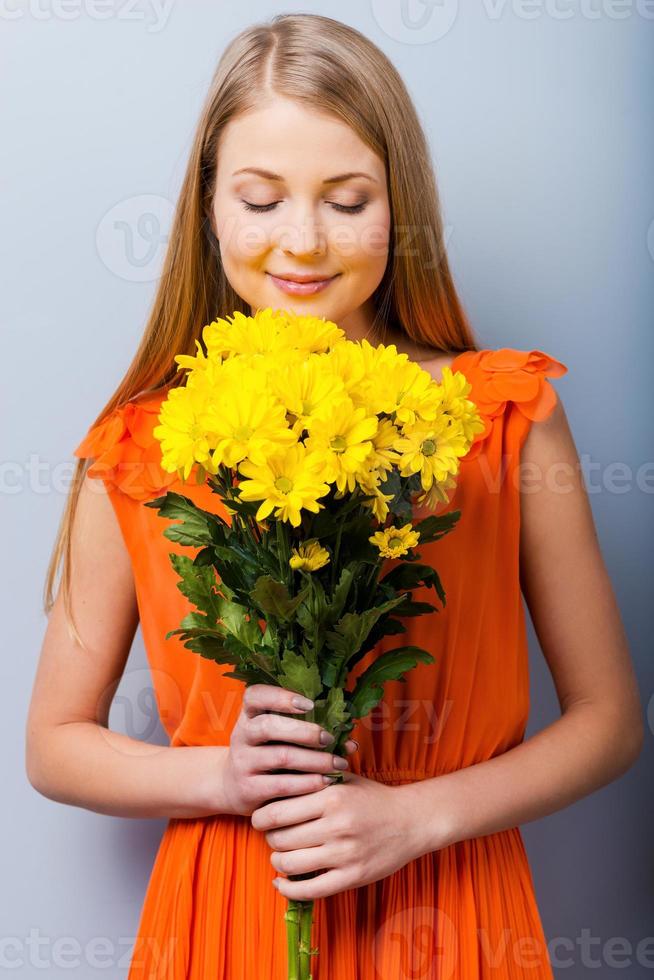 The most beautiful flowers for the most beautiful girl. Beautiful young