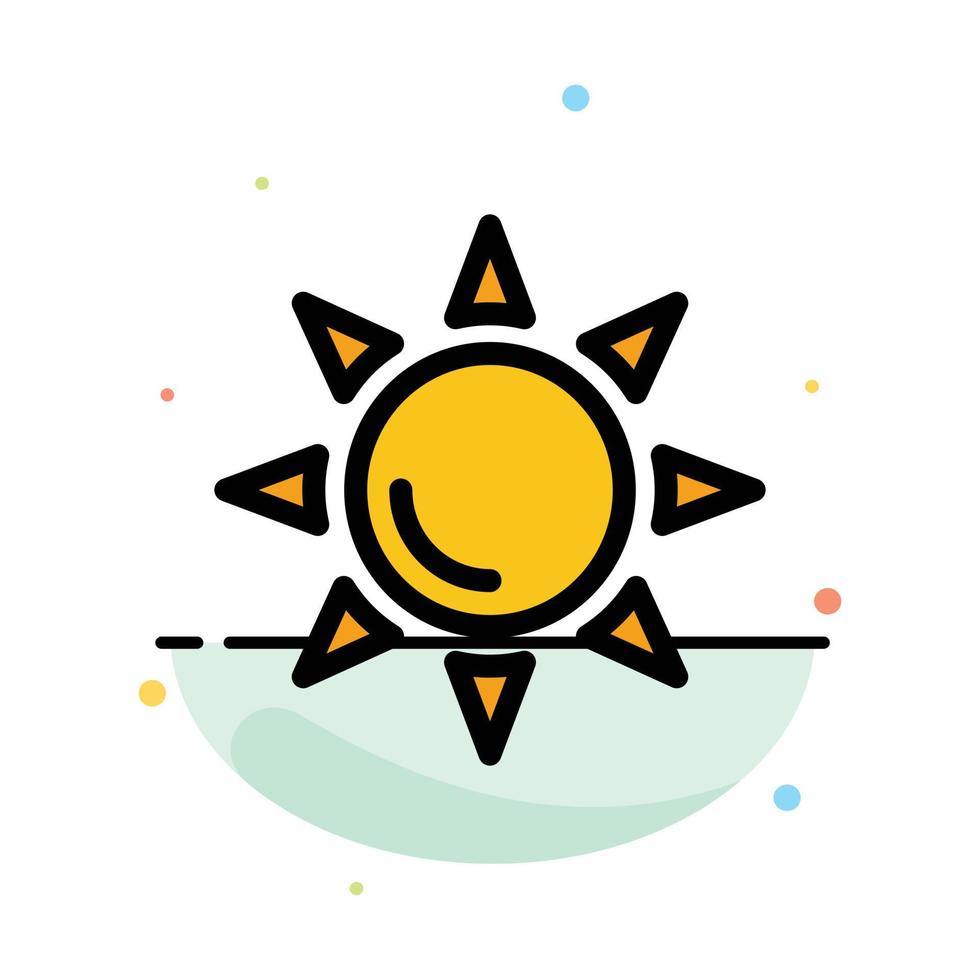 Beach Shinning Sun Abstract Flat Color Icon Template vector