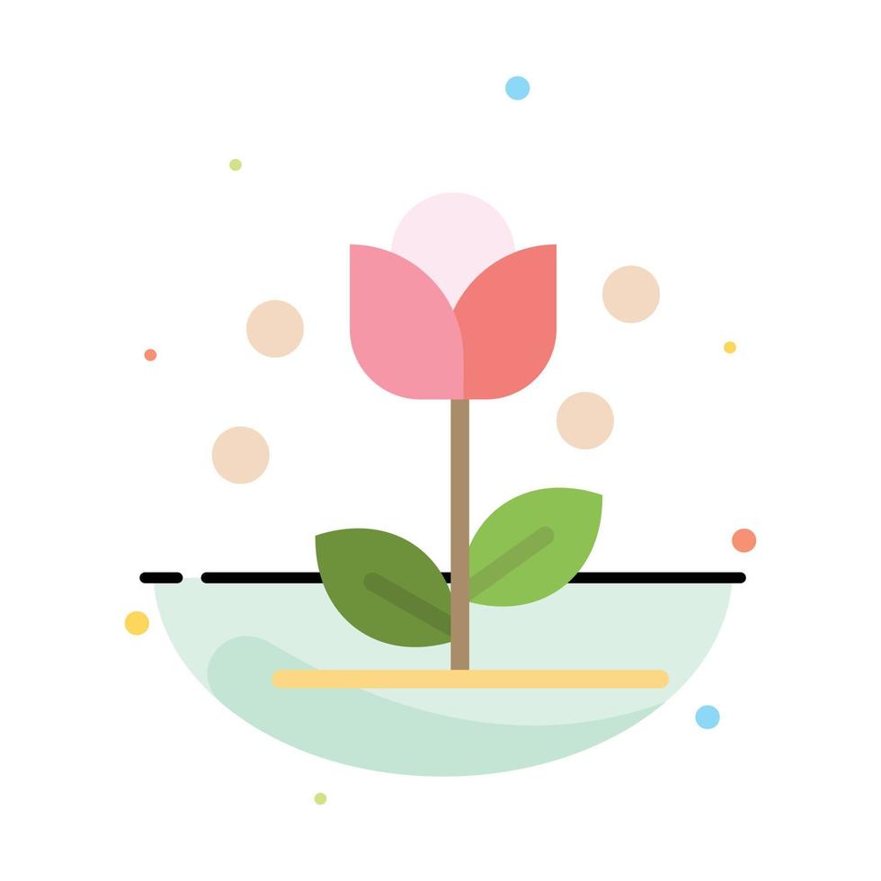 Flora Floral Flower Nature Spring Abstract Flat Color Icon Template vector