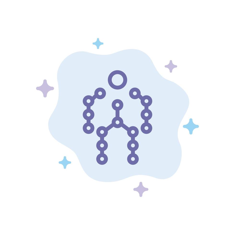 Action Bones Capture Human Motion Blue Icon on Abstract Cloud Background vector