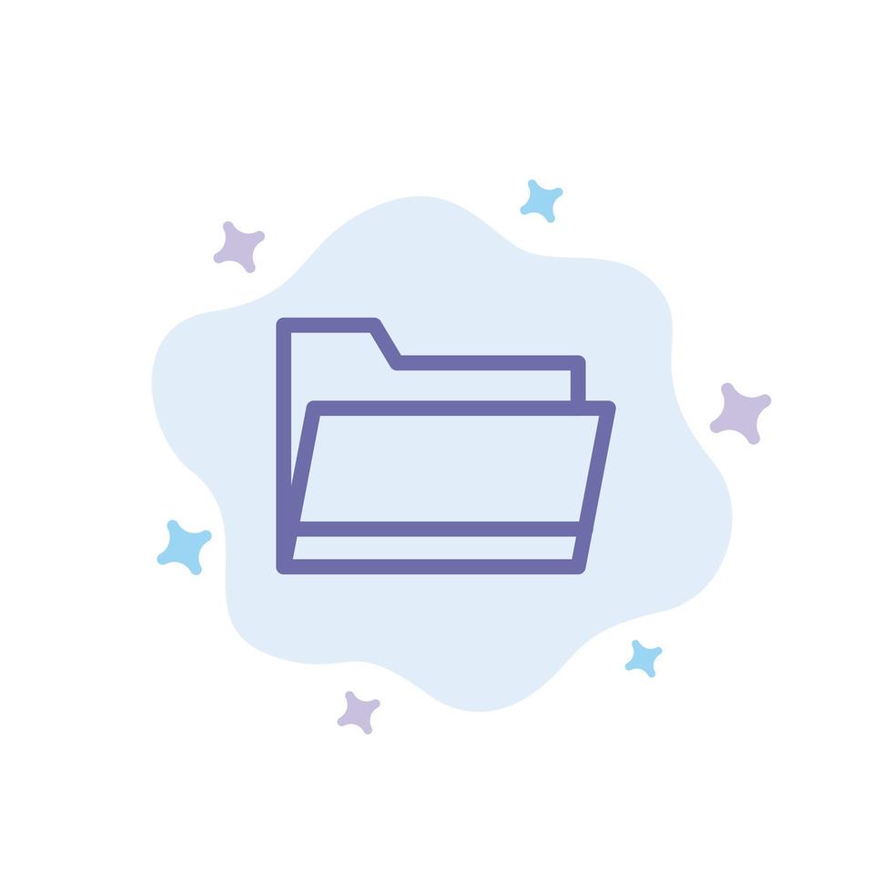 Folder Open Data Storage Blue Icon on Abstract Cloud Background vector