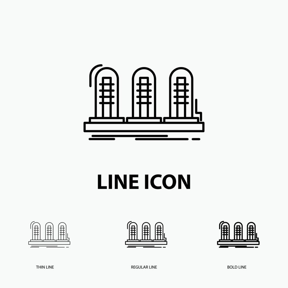 amplifier. analog. lamp. sound. tube Icon in Thin. Regular and Bold Line Style. Vector illustration