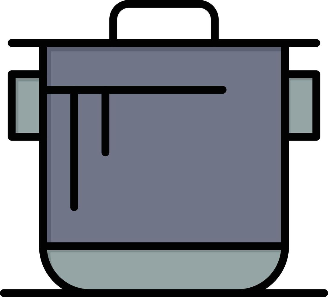 Cooker Kitchen Rice Cook  Flat Color Icon Vector icon banner Template