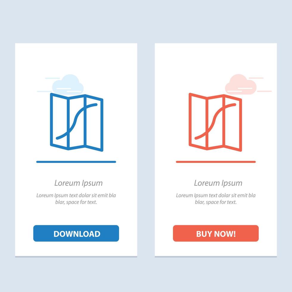 Map Location Navigation Pin  Blue and Red Download and Buy Now web Widget Card Template vector