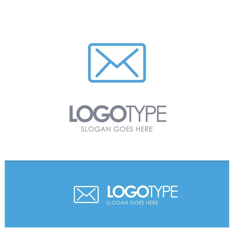logotipo de contorno azul de mensaje de correo electrónico con lugar para el eslogan vector