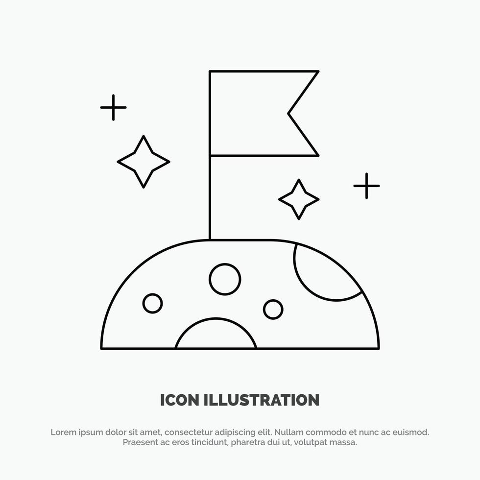 Moon Slow Space Line Icon Vector