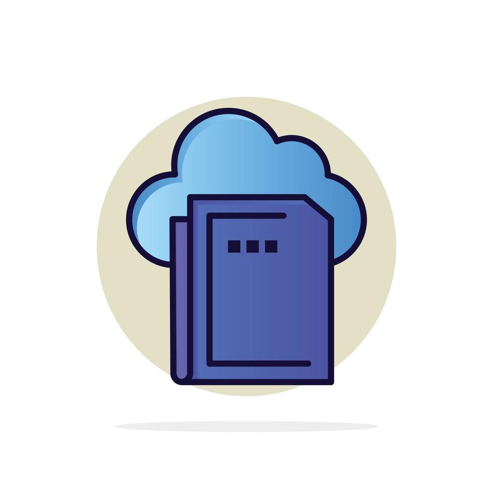 Cloud File Data Computing Abstract Circle Background Flat color Icon vector
