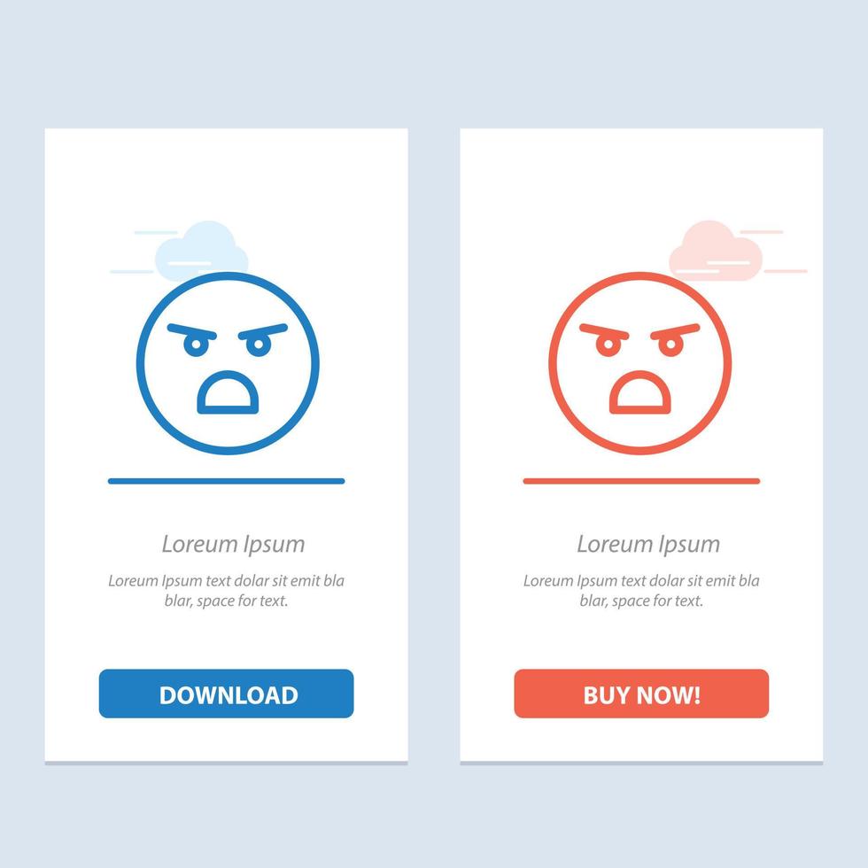 Emojis Emotion Faint Feeling  Blue and Red Download and Buy Now web Widget Card Template vector