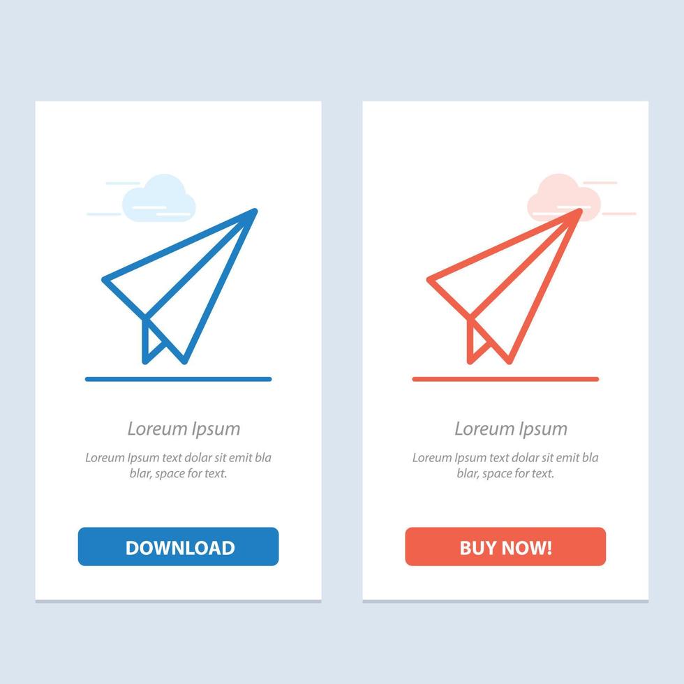 Paper Paper plane Plane  Blue and Red Download and Buy Now web Widget Card Template vector