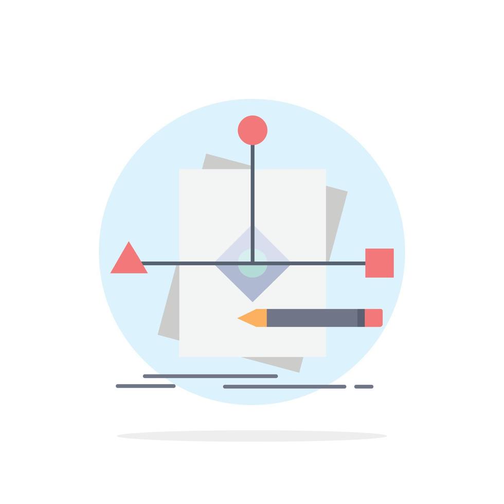 Algorithm business foretelling pattern plan Flat Color Icon Vector