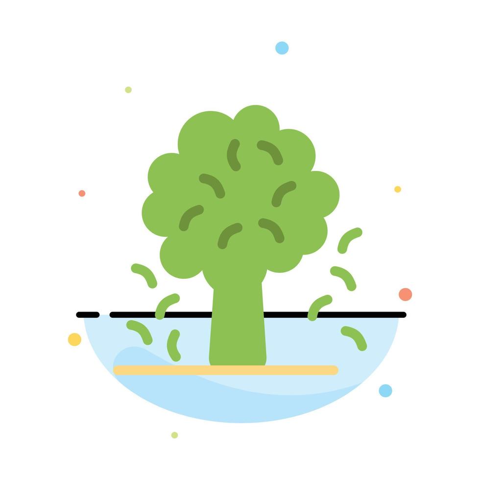 Tree Apple Apple Tree Nature Spring Abstract Flat Color Icon Template vector