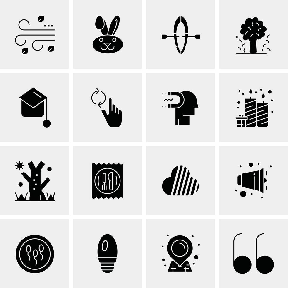 16 iconos de negocios universales vector ilustración de icono creativo para usar en proyectos relacionados con la web y dispositivos móviles