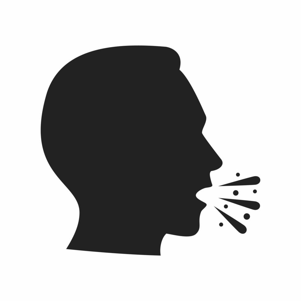 Cough flat style icon vector