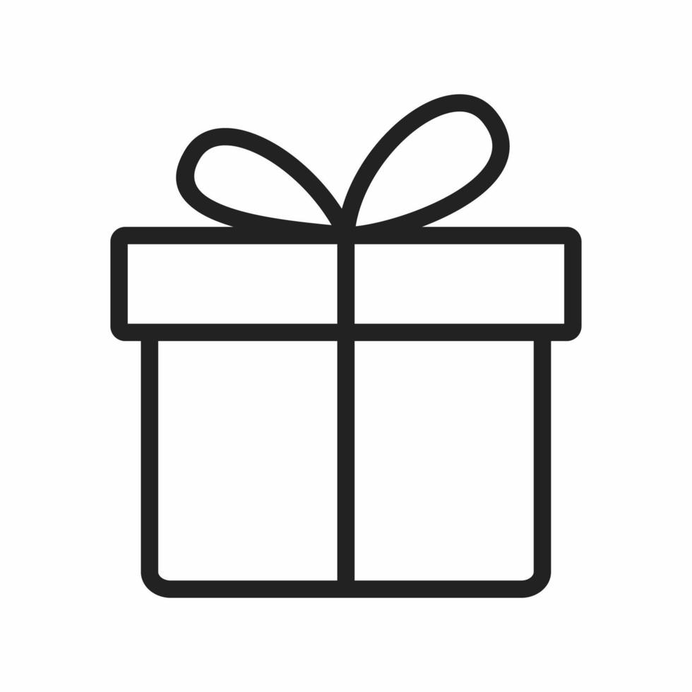 icono de estilo de esquema de regalo vector