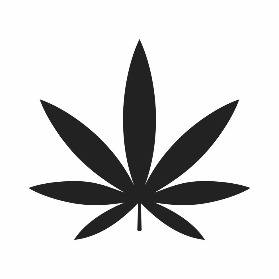 cannabis leaf flat style icon vector