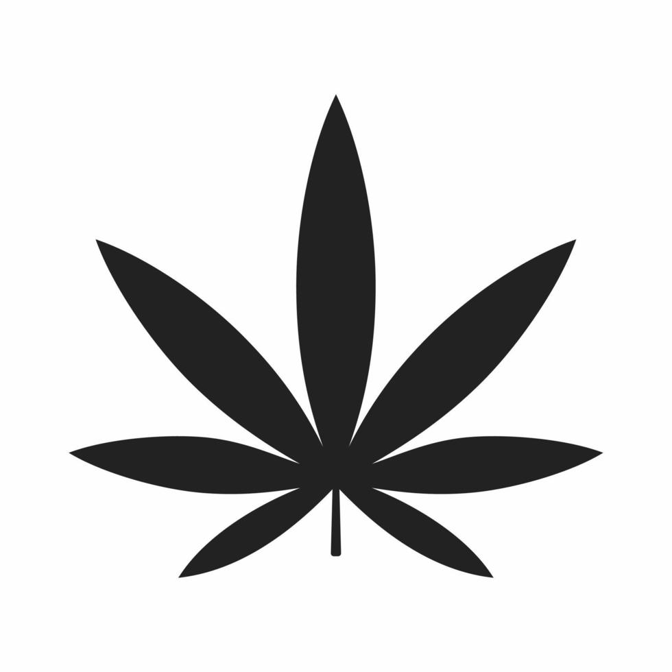 cannabis leaf flat style icon vector
