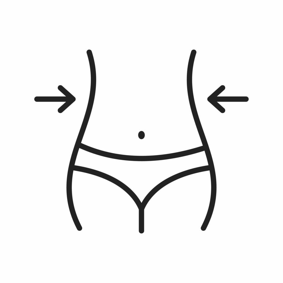 Weight loss, diet, waistline icon vector