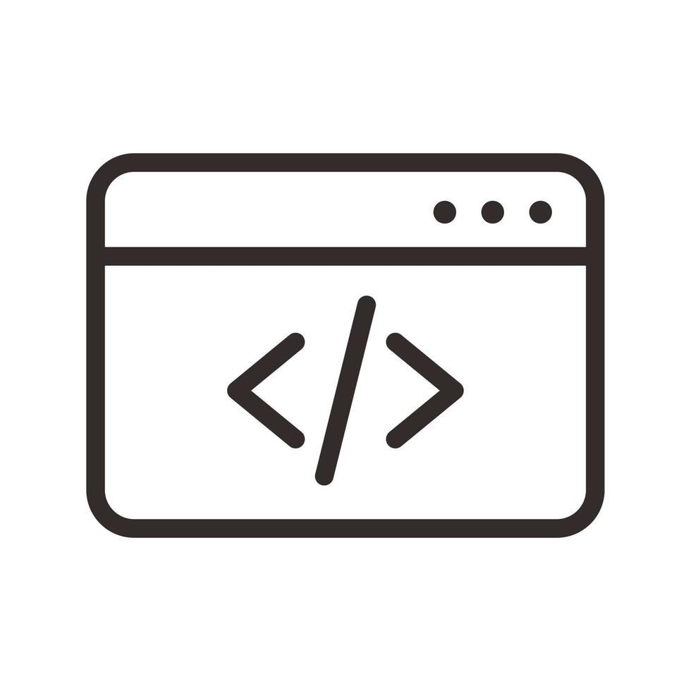 coding outline style icon vector