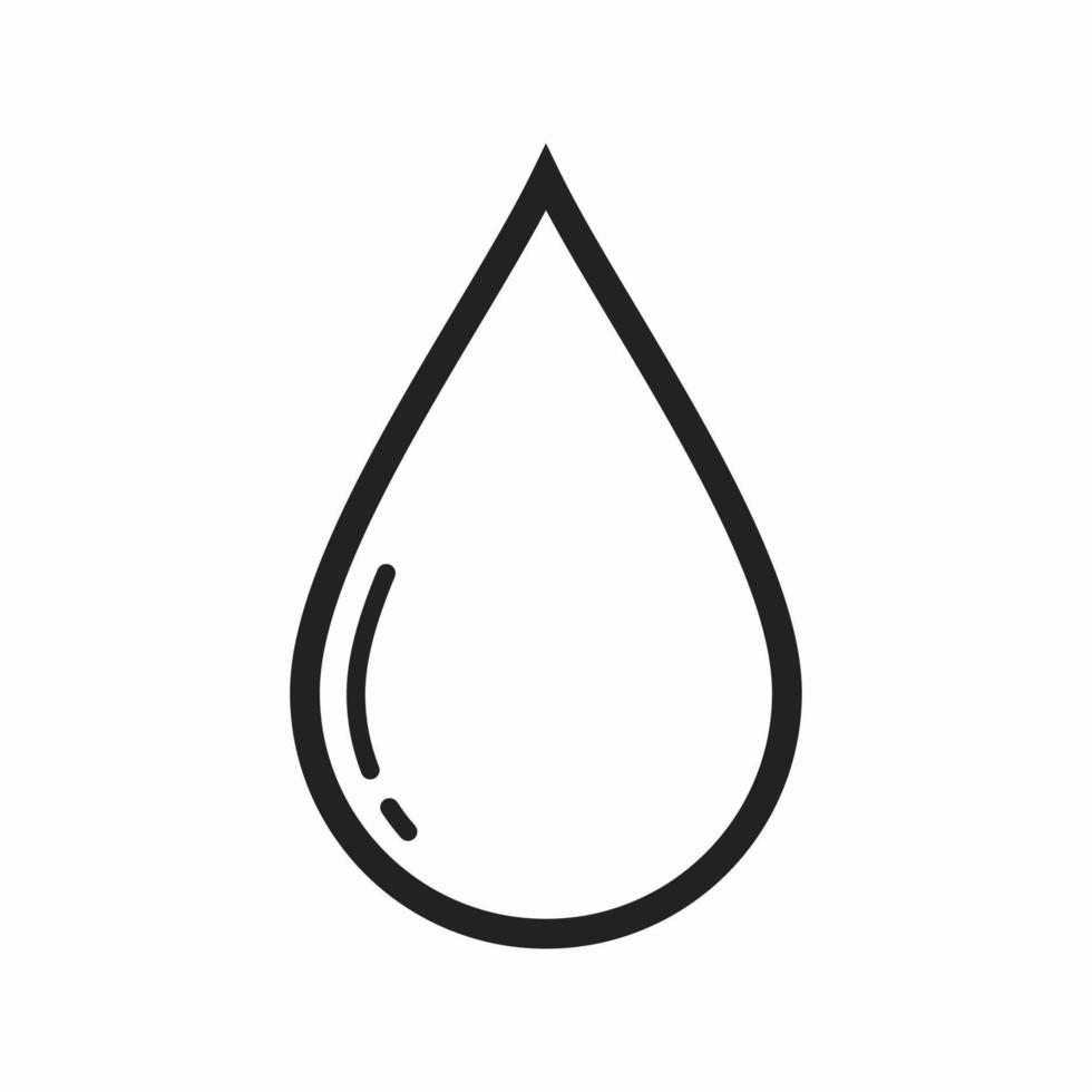 gota, agua, contorno, icono vector