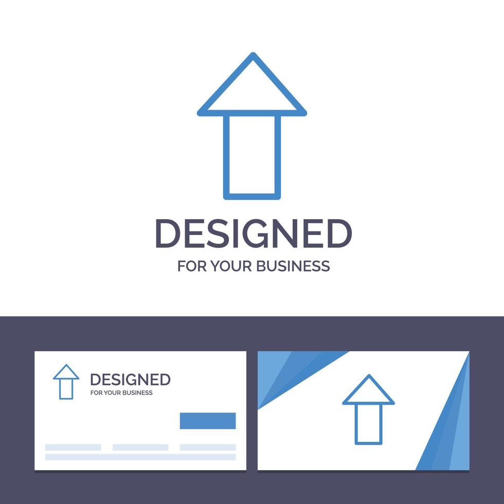Creative Business Card and Logo template Arrow Up Upload Vector Illustration