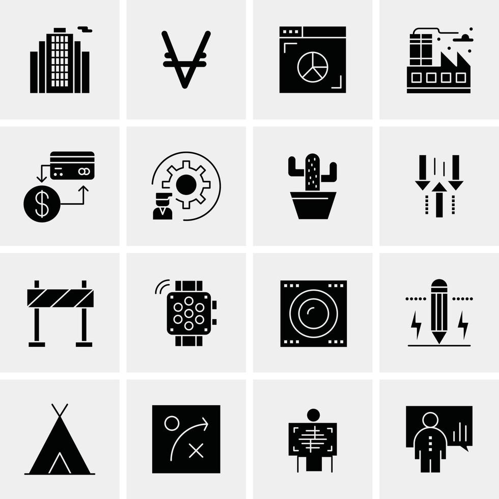 16 iconos de negocios universales vector ilustración de icono creativo para usar en proyectos relacionados con la web y dispositivos móviles