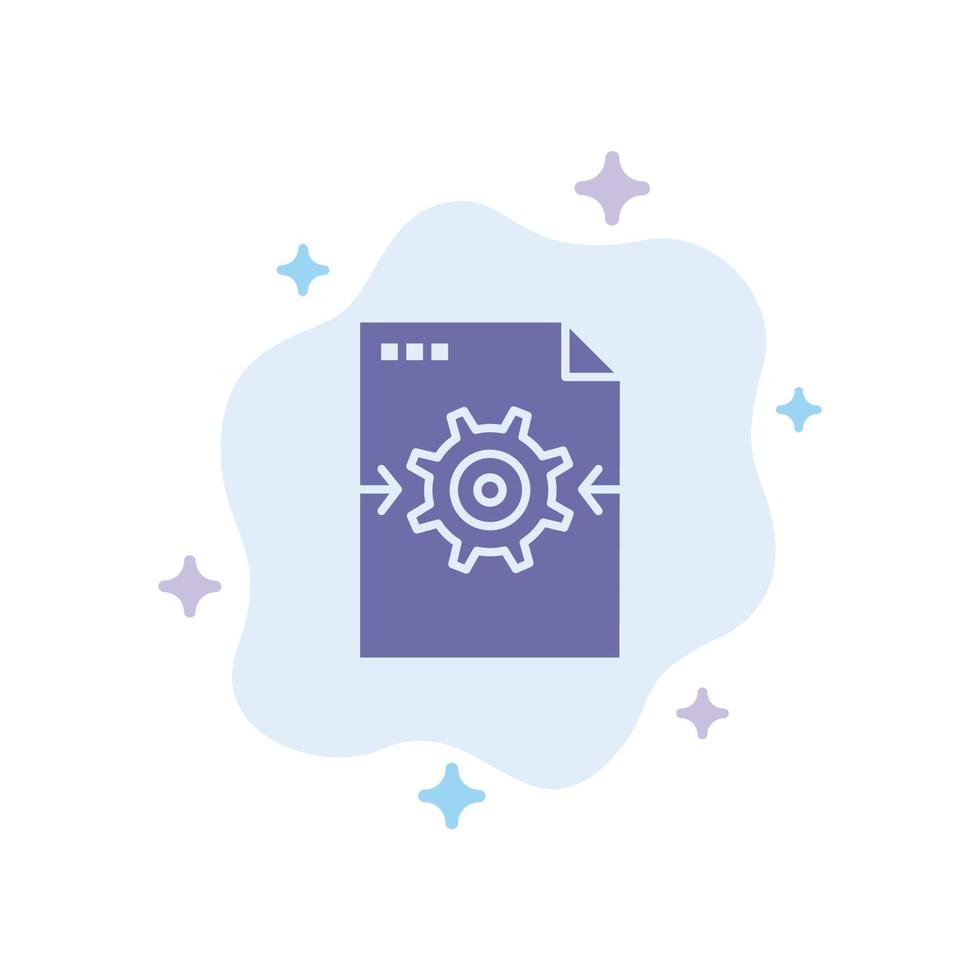 File Gear Setting Arrow Blue Icon on Abstract Cloud Background vector