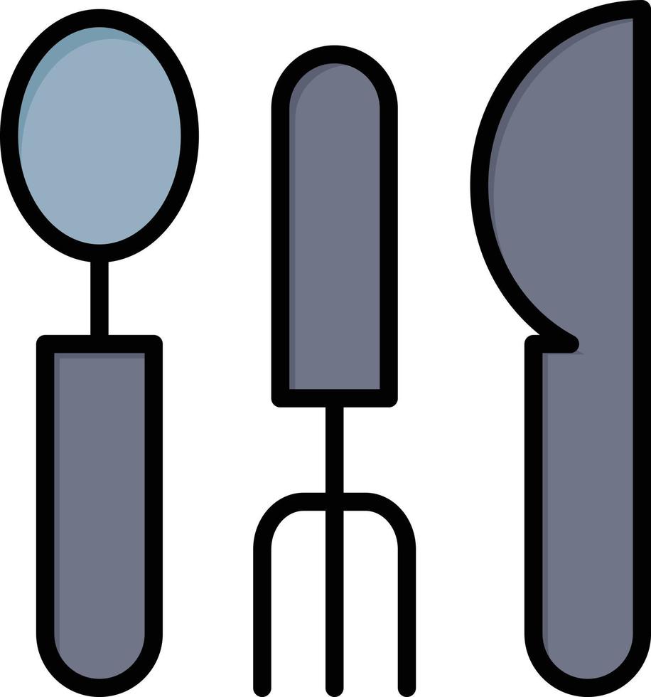 Cutlery Hotel Service Travel  Flat Color Icon Vector icon banner Template