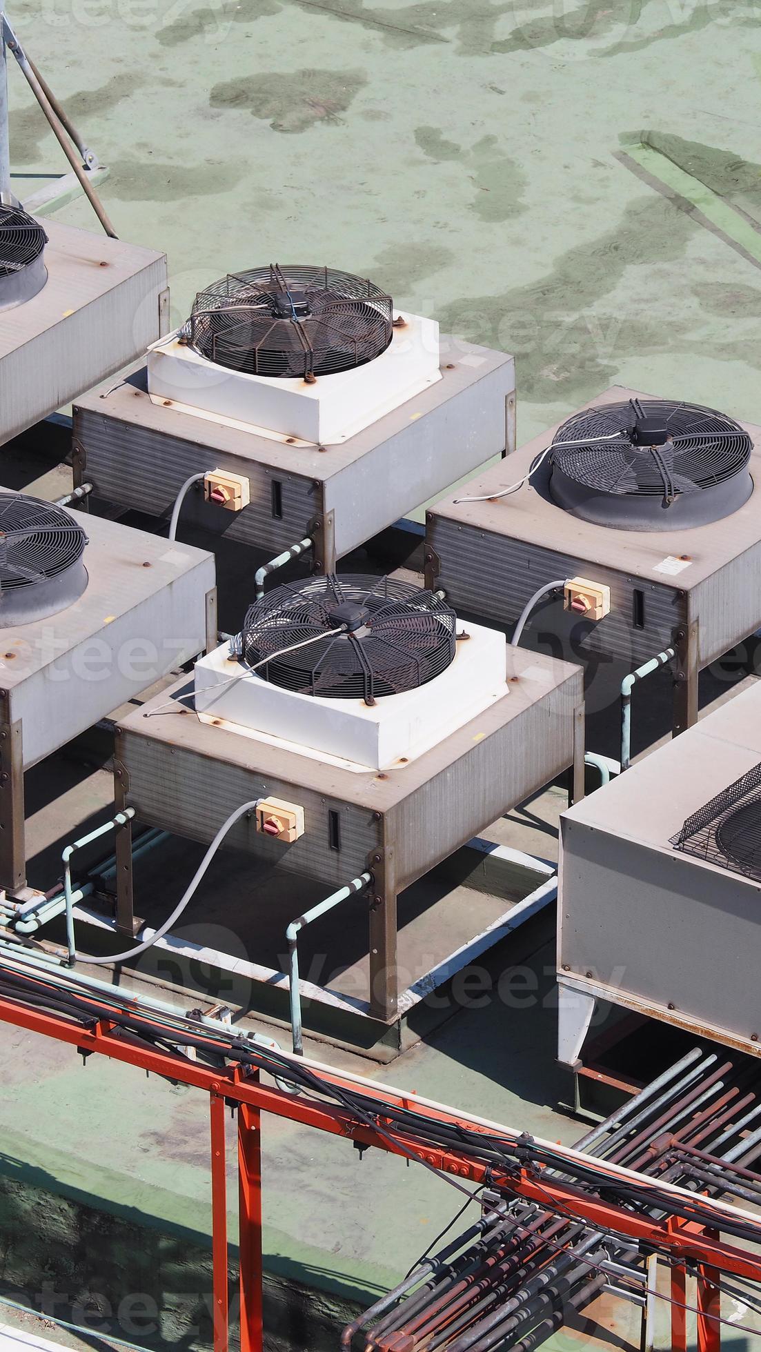 Old air conditioner Compressor on the terrace space and outdoor