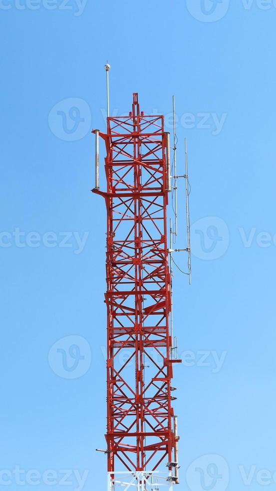 Telecommunication tower closeup. photo