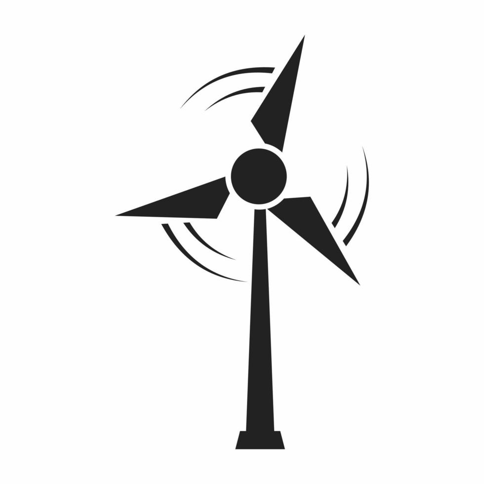 icono de estilo plano de turbina eólica vector