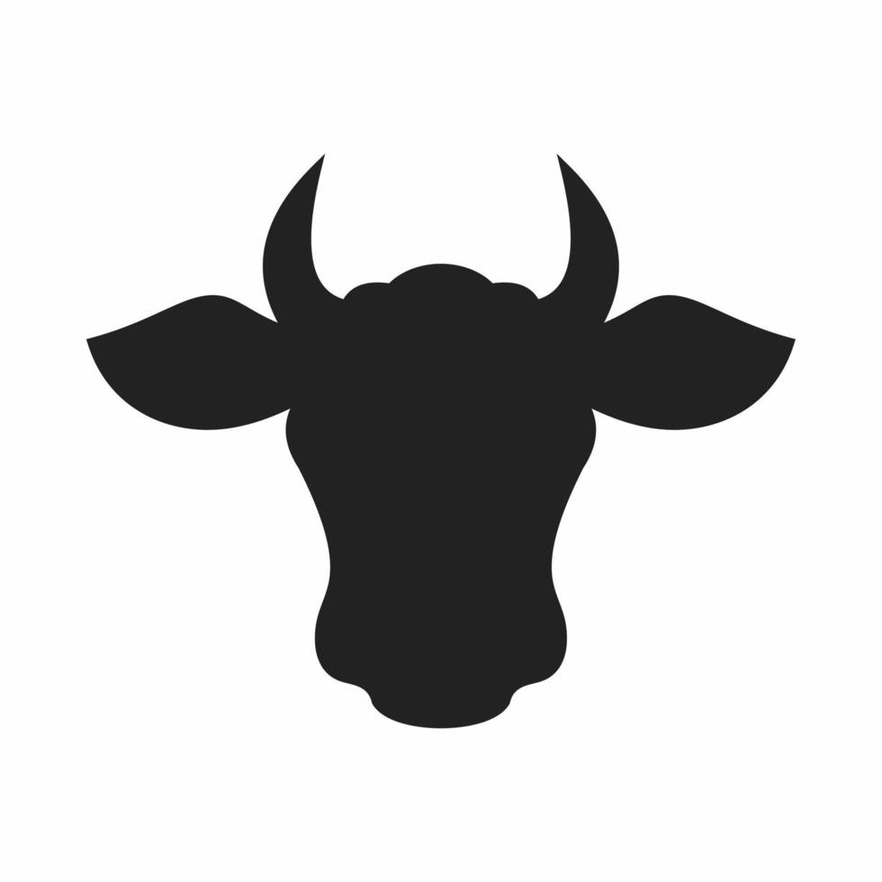 cow head flat icon vector