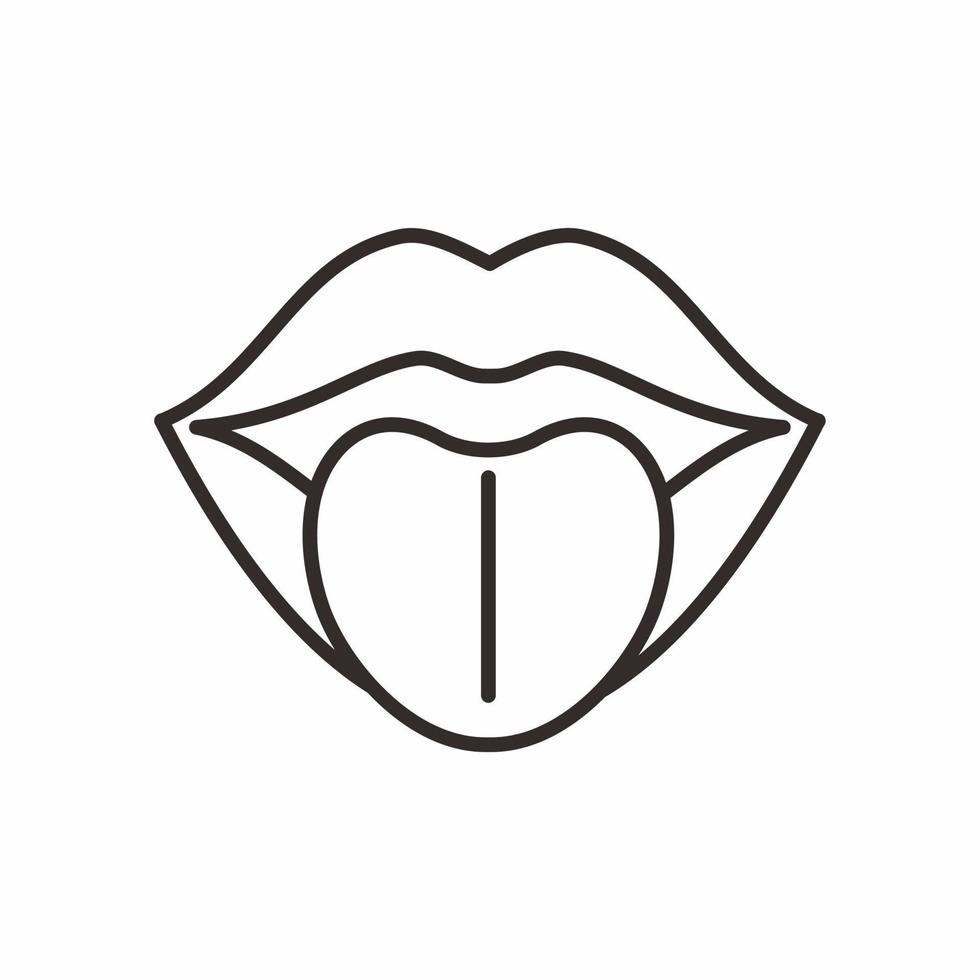 tongue outline style icon vector