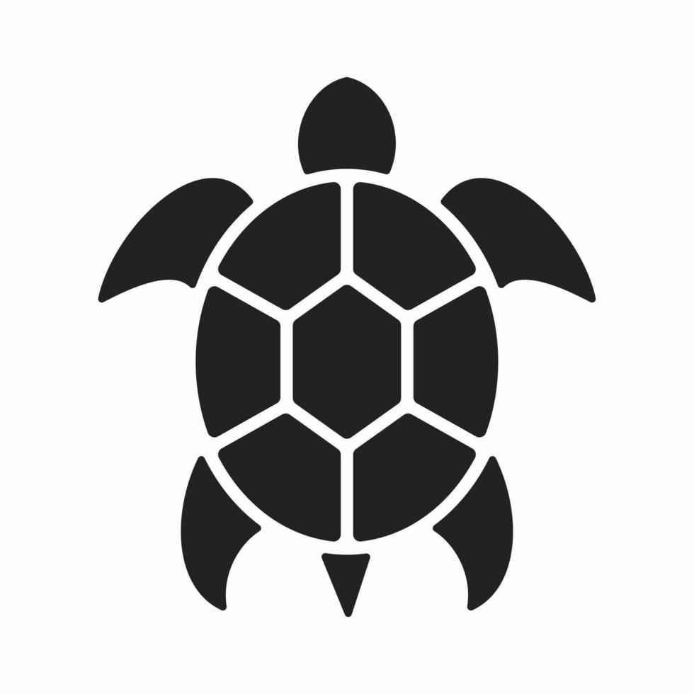 icono de estilo plano de tortuga vector