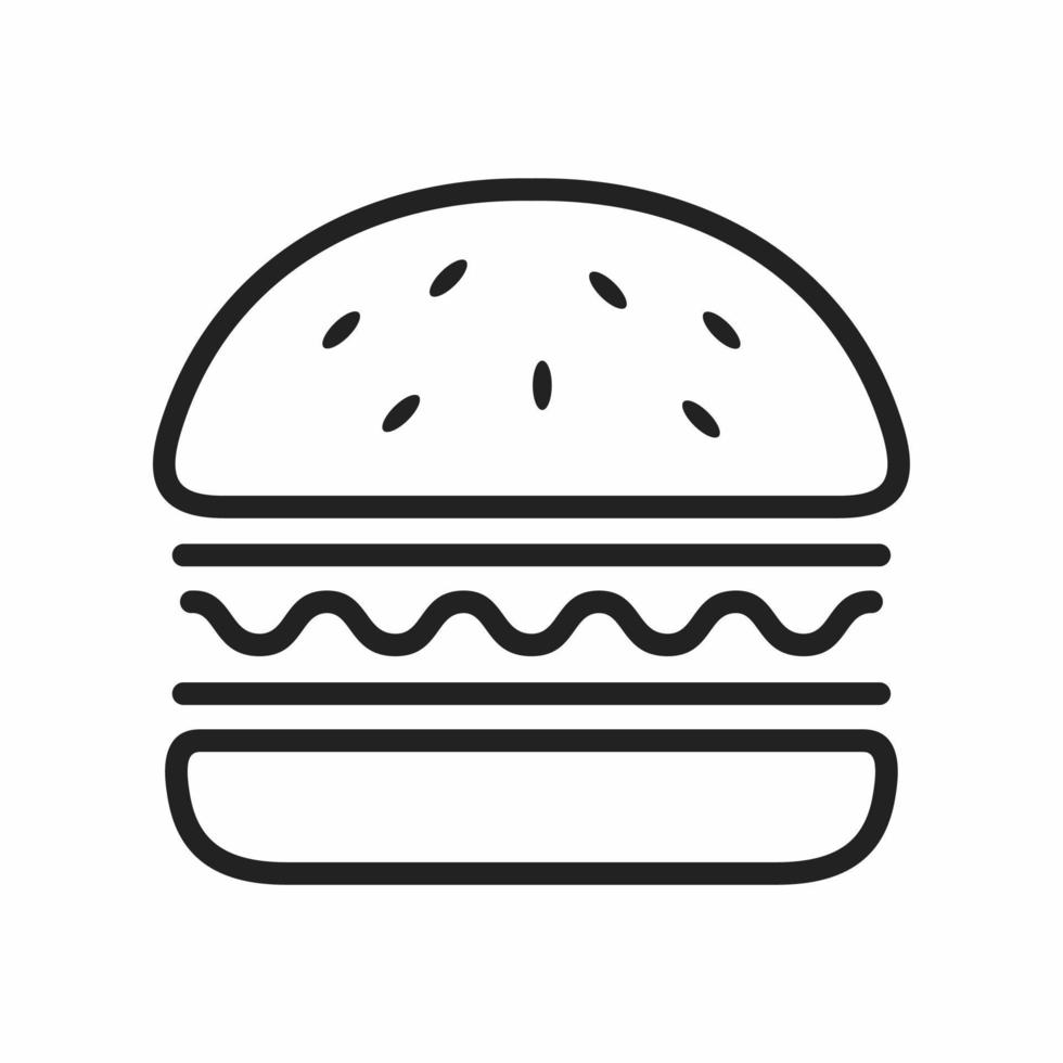 burger outline style icon vector