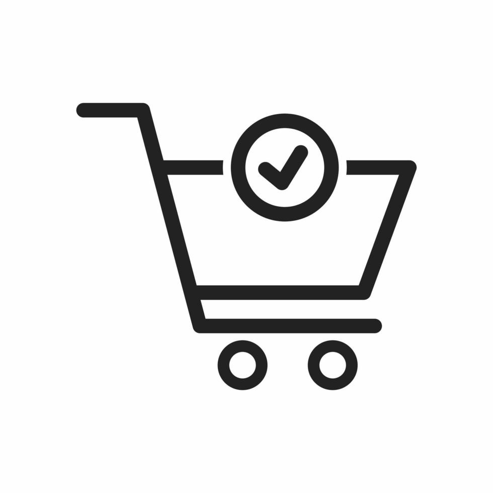 shooping cart outline style icon vector