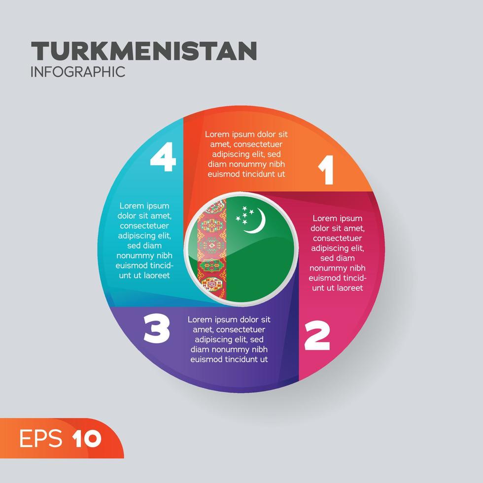 elemento infográfico de turkmenistán vector