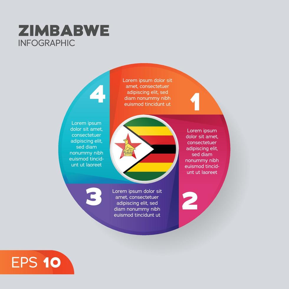 elemento infográfico de zimbabwe vector