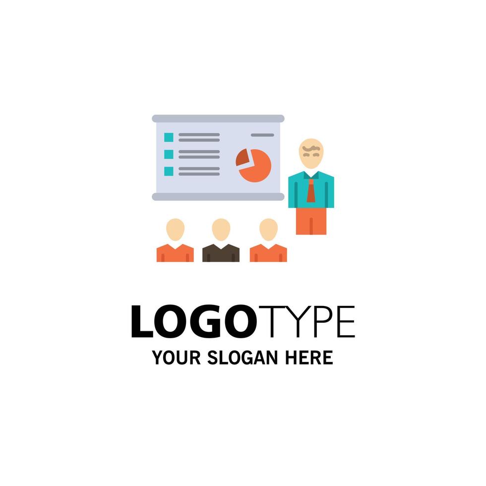 Presentation Analytics Business Graph Marketing People Statistics Business Logo Template Flat Color vector