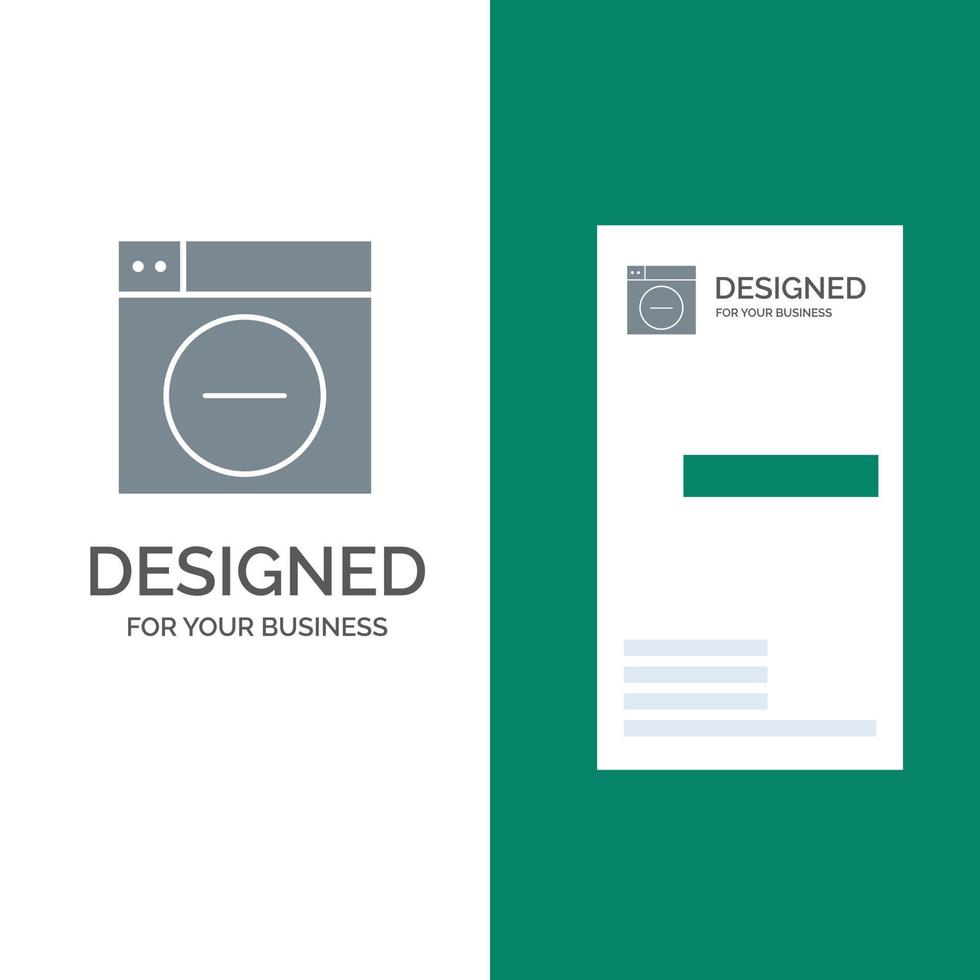 diseño web menos minimizar diseño de logotipo gris y plantilla de tarjeta de visita vector