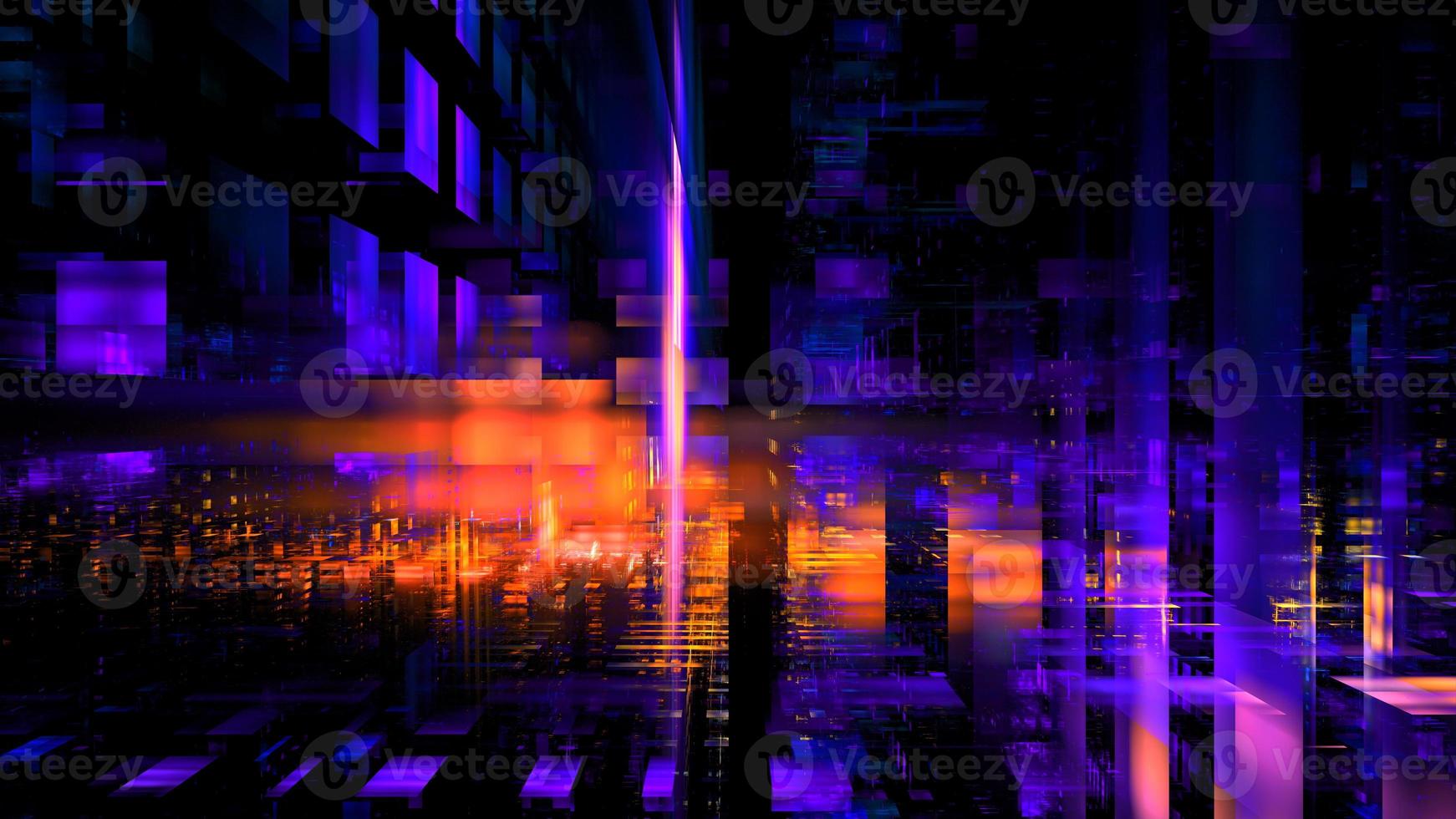 Abstract glowing background digital technology. Hi tech digital interior data center server, business technology blurred Polygonal geometric matrix space, 3D render photo