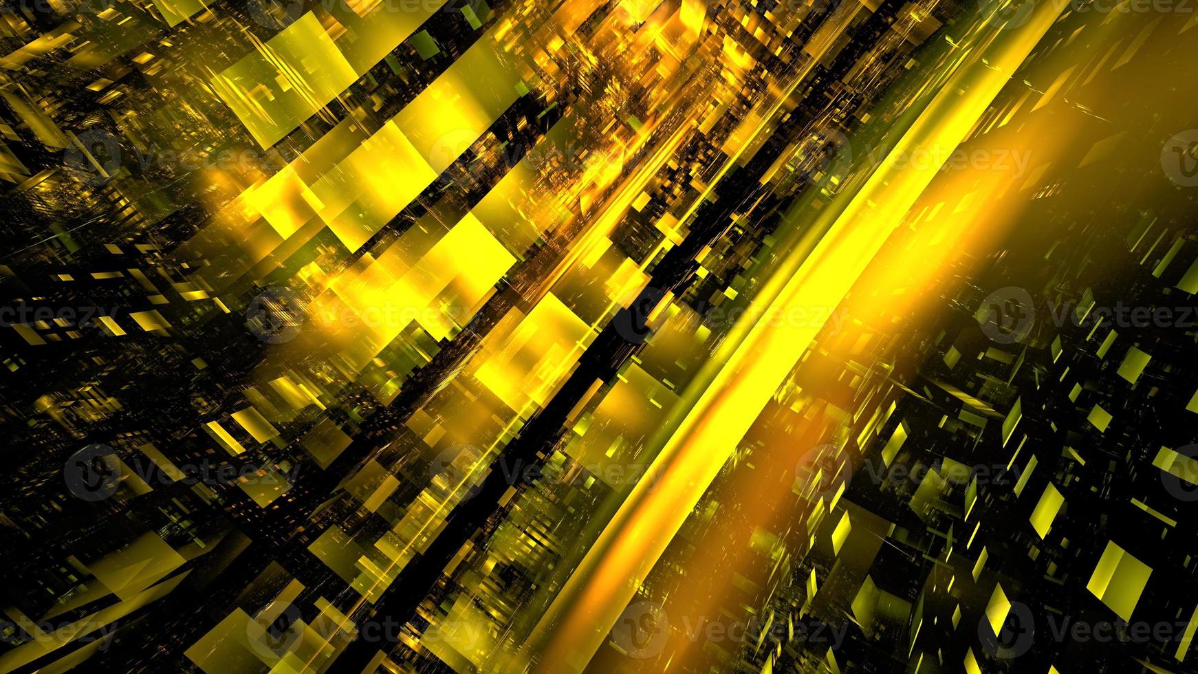 Abstract glowing background digital technology. Hi tech digital interior data center server, business technology blurred Polygonal geometric matrix space, 3D render photo