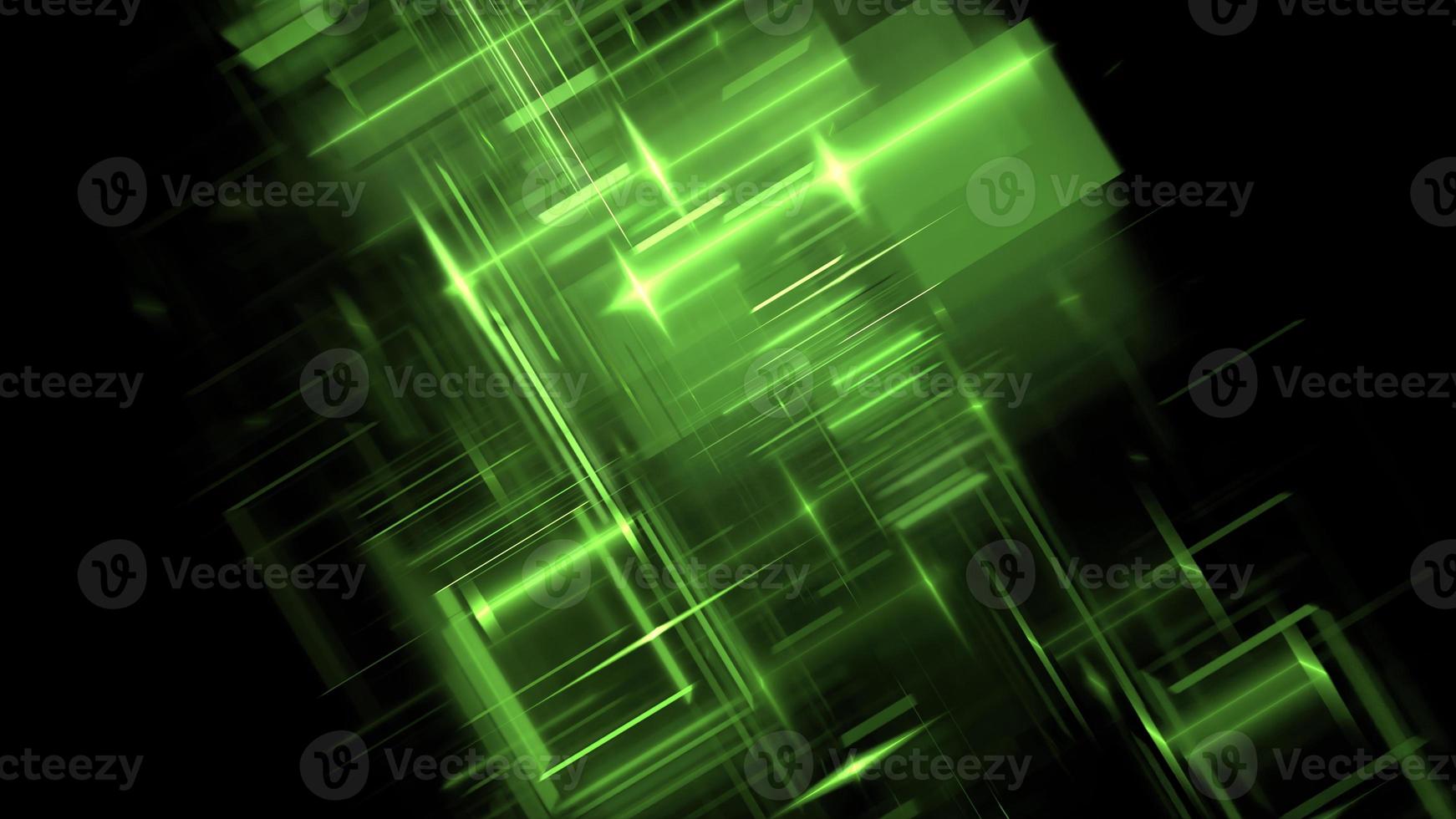 Abstract 3d space, design elements. Digital technologies and data centers. Building design, digital economy. Glowing walls. 3d render photo