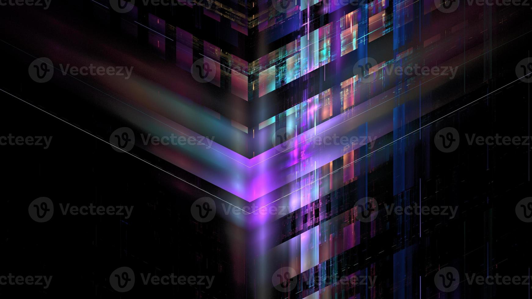 Abstract glowing background digital technology. Hi tech digital interior data center server, business technology blurred Polygonal geometric matrix space, 3D render photo