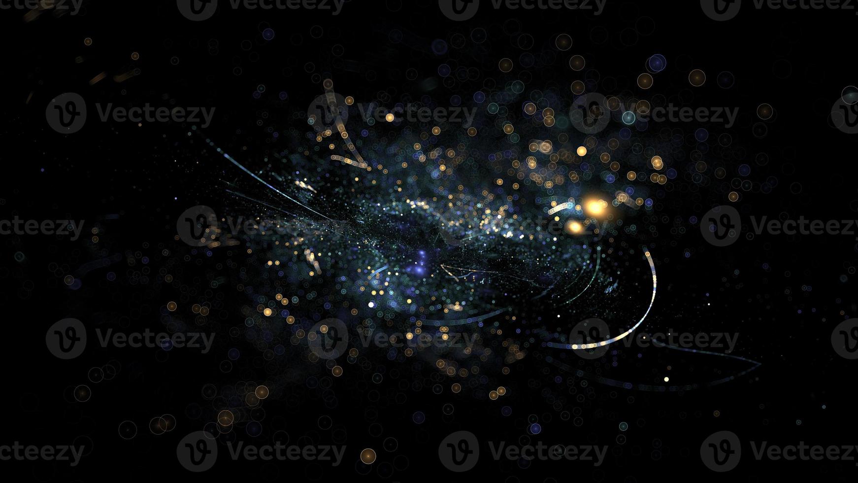 Digital abstract background. Cloud technologies, big data computing, glowing elements. 3d illustration photo