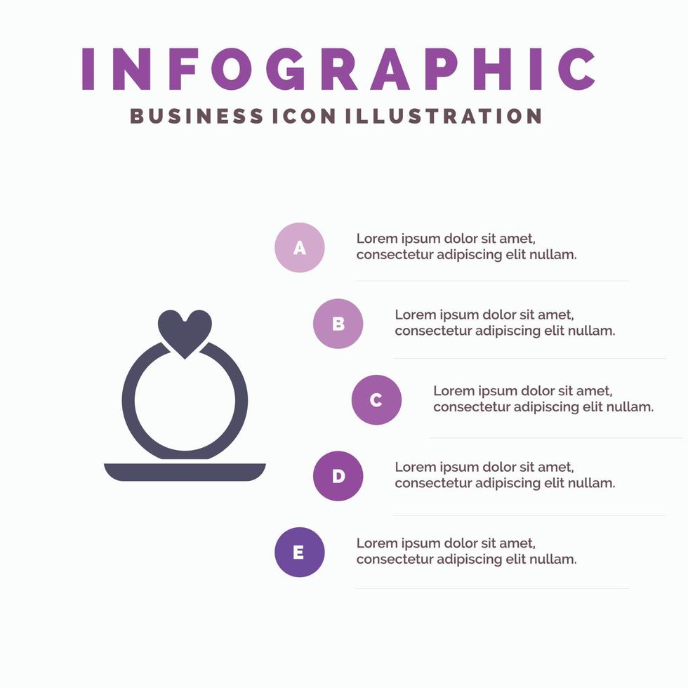 Ring Heart Proposal Infographics Presentation Template 5 Steps Presentation vector