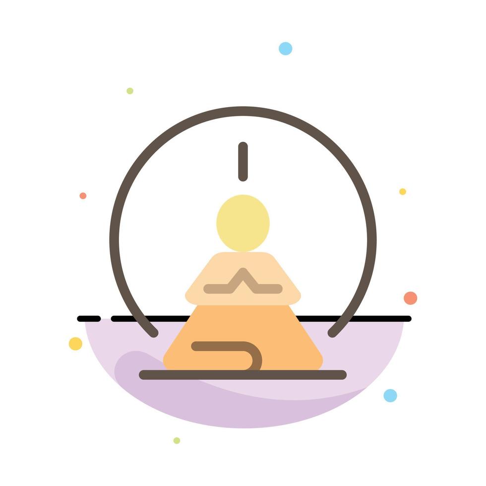 Mental Concentration Concentration Meditation Mental Mind Abstract Flat Color Icon Template vector