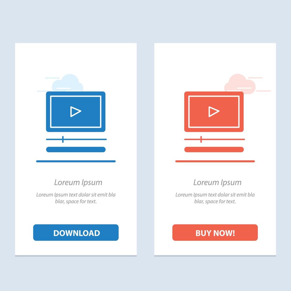 Video Player Audio Mp3 Mp4 Blue and Red Download and Buy Now web Widget