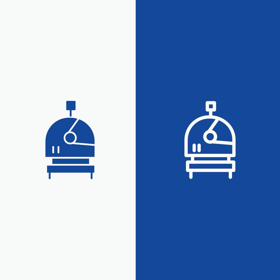 Astronaut Helmet Space Line and Glyph Solid icon Blue banner vector